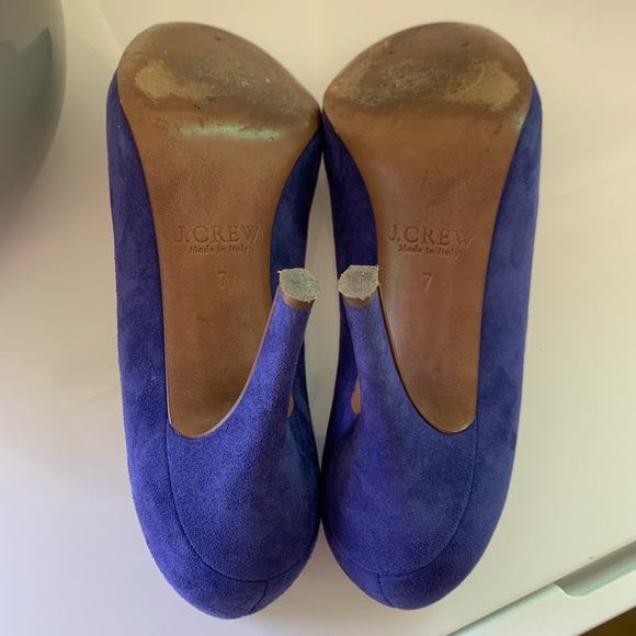 J. Crew Iris Blue Leather Suede Pump Stiletto Heel - Picture 4 of 15
